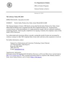 Microsoft Word - NIJ Advisory Notice - 20 December 2010.docx