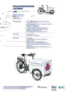 PROJEKTKONFIGURATION LASTENRAD Hersteller: Pedalpower (DE) Modell: Berliner Lastenrad Radtyp: Trike E-Antrieb: Pedelec 25