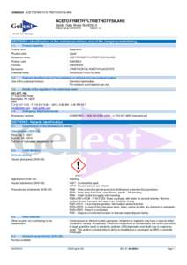 SIA0050.0 - ACETOXYMETHYLTRIETHOXYSILANE  ACETOXYMETHYLTRIETHOXYSILANE Safety Data Sheet SIA0050.0 Date of issue: 