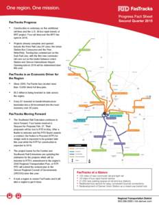 FasTracks Progress  • Construction is underway on five additional rail lines and the U.S. 36 bus rapid transit, or