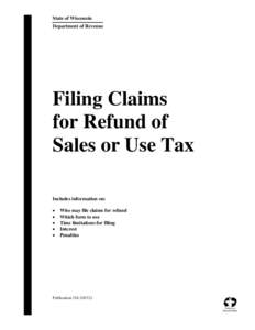 Pub 216, Filing Claims for Refund of Sales or Use Tax - October 2012