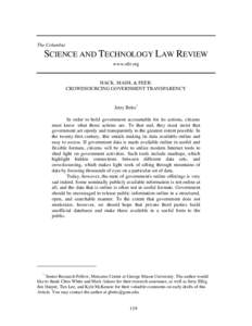 The Columbia  SCIENCE AND TECHNOLOGY LAW REVIEW www.stlr.org  HACK, MASH, & PEER: