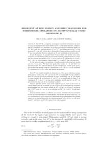RESOLVENT AT LOW ENERGY AND RIESZ TRANSFORM FOR ¨ SCHRODINGER OPERATORS ON ASYMPTOTICALLY CONIC MANIFOLDS. II. COLIN GUILLARMOU AND ANDREW HASSELL