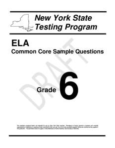 ELA Common Core Sample Questions - Grade 6