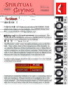 Spiritual Giving UMCF’s  March 10, 2014