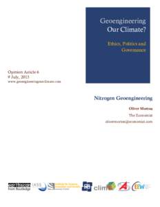 Geoengineering Our Climate? Ethics, Politics and Governance  Opinion Article 6