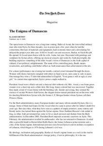 The Enigma of Damascus