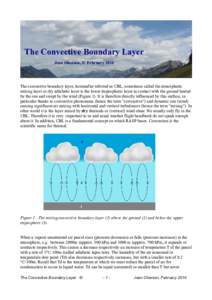 The Convective Boundary Layer Jean Oberson, © February 2010 The convective boundary layer, hereinafter referred as CBL, sometimes called the atmospheric mixing layer or dry adiabatic layer is the lower tropospheric laye
