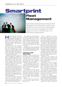 companies on the move  Smartprint Fleet Management Queensland headquartered Smartprint Fleet