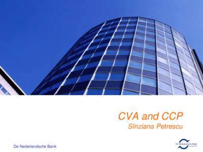 CVA and CCP Sînziana Petrescu De Nederlandsche Bank Counterparty Credit Risk during the Credit Crisis
