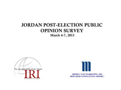 Governorates of Jordan / Jordan / Levant / Cluster sampling / Balqa Governorate / Margin of error / Opinion poll / Asia / Statistics / Sampling