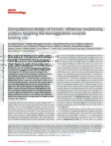 Computational design of trimeric influenza-neutralizing proteins targeting the hemagglutinin receptor binding site