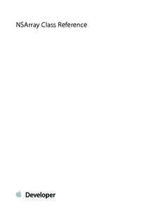 NSArray Class Reference  Contents NSArray Class Reference 5 Overview 5