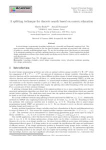 Journal of Uncertain Systems Vol.x, No.x, pp.xx-xx, 2009 Online at: www.jus.org.uk A splitting technique for discrete search based on convex relaxation Martin Fuchs12∗ Arnold Neumaier2