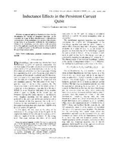 1006  IEEE TRANSACTIONS ON APPLIED SUPERCONDUCTIVITY,VOL. I I , NO. I, MARCH 2001 Inductance Effects in the Persistent Current Qubit