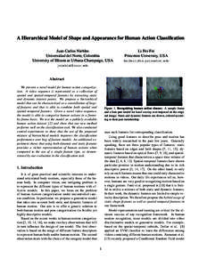 A Hierarchical Model of Shape and Appearance for Human Action Classification Juan Carlos Niebles Universidad del Norte, Colombia University of Illinois at Urbana-Champaign, USA  Li Fei-Fei