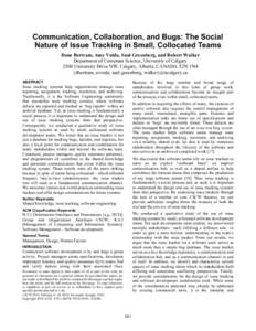 Communication, Collaboration, and Bugs: The Social Nature of Issue Tracking in Small, Collocated Teams