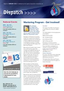 Issue 8.1 FEBRUARY[removed]Published by the Logistics Association of Australia Ltd Dispatch National Events