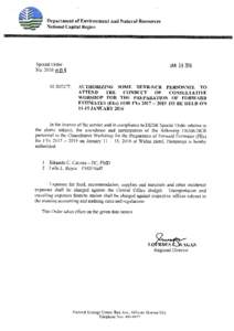 Department of Environment and Natural Resources National Capital Region Special Order No.2016-61Q*{