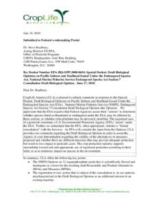 Microsoft Word - CLA cover letter EPA NMFS draft biological opinion commentdocx