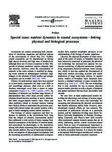 Journal of Marine Systems – 82 www.elsevier.com/locate/jmarsys Preface  Special issue: nutrient dynamics in coastal ecosystems—linking