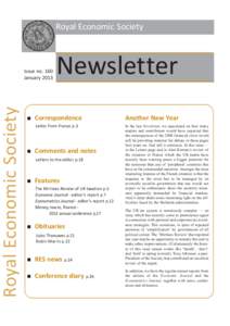 Royal Economic Society  Royal Economic Society Issue no. 160 January 2013