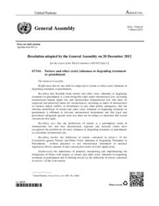A/RESUnited Nations Distr.: General 7 March 2013