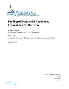 Funding of Presidential Nominating Conventions: An Overview