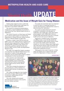 METROPOLITAN HEALTH AND AGED CARE  Mental Health UPDATE
