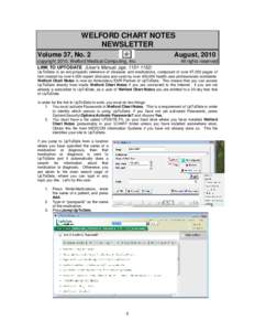 WELFORD CHART NOTES NEWSLETTER Volume 37, No. 2 August, 2010