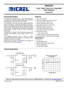 MAQ5283 120VIN, 150mA, Ultra-Low IQ, High-PSRR Linear Regulator Automotive  General Description
