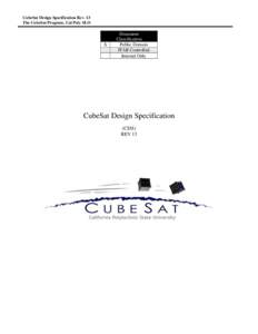 CubeSat Design Specification Rev. 13 The CubeSat Program, Cal Poly SLO X  Document
