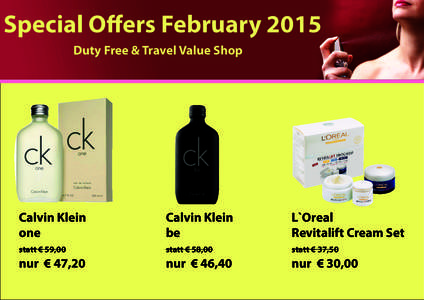 Special Offers February 2015 Duty Free & Travel Value Shop Calvin Klein one