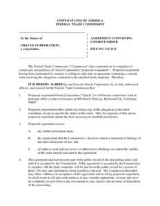 Agreement Containing Consent Order [Including Attachment A]