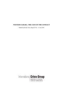WESTERN SAHARA: THE COST OF THE CONFLICT Middle East/North Africa Report N°65 – 11 June 2007