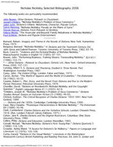 2006 Nickleby bibliography