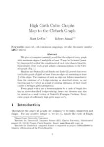 High Girth Cubic Graphs Map to the Clebsch Graph Matt DeVos ˇamal Robert S´