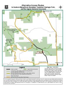 Alternative Access Routes  ® to Hudson-Meng Bison Bonebed, Toadstool Geologic Park, and the Oglala National Grassland