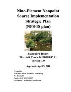 Nine-Element Nonpoint Source Implementation Strategic Plan (NPS-IS plan)  Blanchard River: