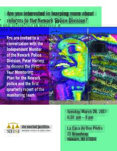 Are you interested in learning more about reforms to the Newark Police Division? You are invited to a conversation with the Independent Monitor of the Newark Police