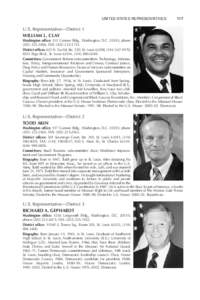 UNITED STATES REPRESENTATIVES  117 U.S. Representative—District 1 WILLIAM L. CLAY