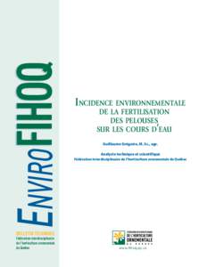 EnviroFIHOQ  Incidence environnementale de la fertilisation des pelouses sur les cours d’eau