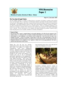 VPA Discussion Paper 1 Ministry of Lands, Forestry & Mines - Ghana Paper # 1, December 2005
