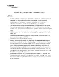 EVENT TYPE DEFINITIONS AND GUIDELINES MEETING: • •
