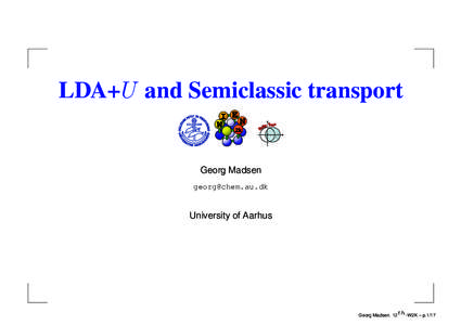LDA+U and Semiclassic transport I EN W 2k yy @@