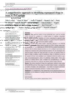 Accepted: 5 February 2018 DOI: epiFULL-LENGTH ORIGINAL RESEARCH  A comprehensive approach to identifying repurposed drugs to
