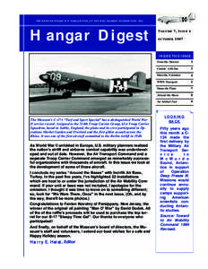 TH E H ANG AR DIGEST IS A PUBLIC ATION OF TH E AMC MUSEUM FOUND ATIO N, INC .  Hangar Digest V OLUME 7 , I SSUE 4 OCTOBER