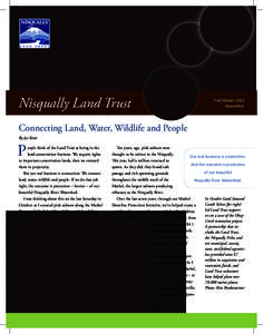 Nisqually Land Trust  Fall/Winter 2013 Newsletter  Connecting Land, Water, Wildlife and People