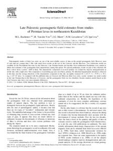 Late Paleozoic geomagnetic-field estimates from studies of Permian lavas in northeastern Kazakhstan