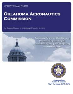 OPERATIONAL AUDIT  Oklahoma Aeronautics Commission For the period January 1, 2012 through December 31, 2013